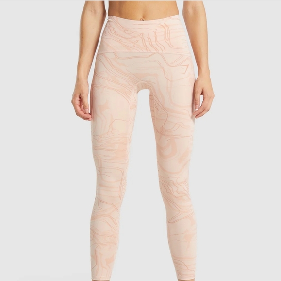 Gymshark Support Leggings in Light Pink Print Sz XSmall - Great Condition - Picture 1 of 6